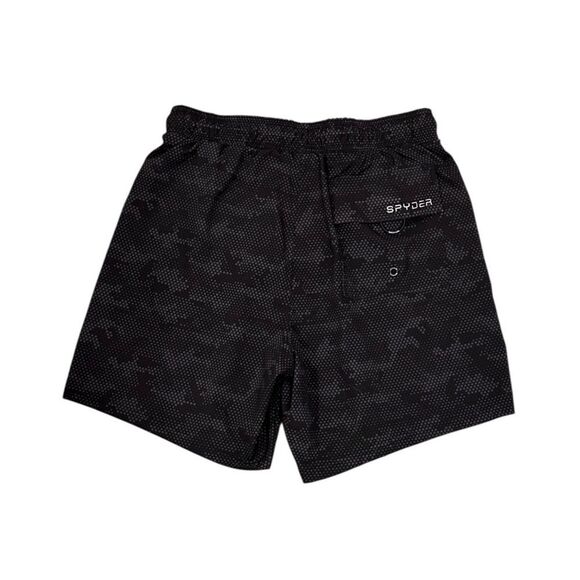 SPYDER Men’s Black/Grey Holographic Camo Swim Trunks - Picture 2 of 3